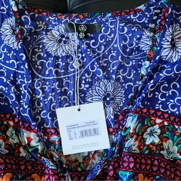 MISSGUIDED BLUE BOHO ROMPER - Picture 5 of 8